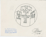 "I'm Havin' Fun" button sketch 1986 by Brooklyn College and John Saponaro
