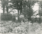 Students and Gideonse in the Fields by Brooklyn College