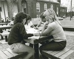 Students at Plaza Tables by Brooklyn College