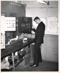 Student at work with closed-circuit TV by New York Trade School